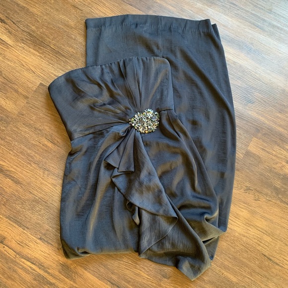 BCBGMaxAzria Ila Twilight Blue Strapless Formal Maxi Dress - Picture 9 of 16